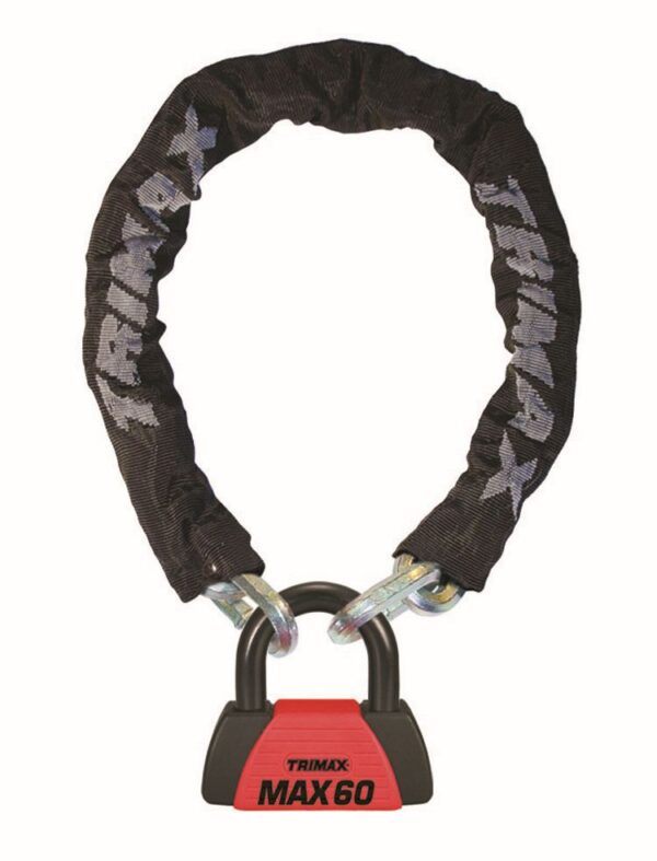 Trimax T-HEX 10mm Security Chain with MAX60 Disc U-Lock, 3 Feet 3 Inch