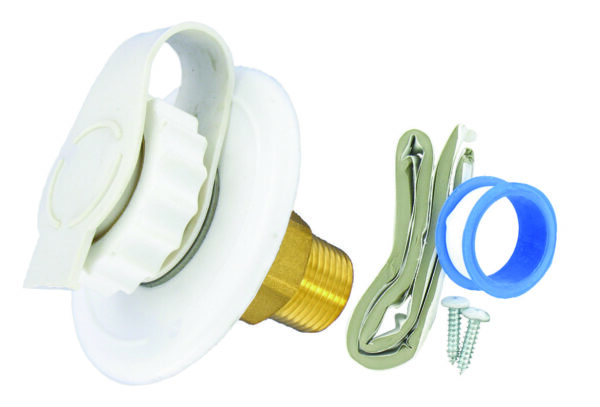 Valterra Fresh Water Inlet, White, Surface Mount, Small Flange