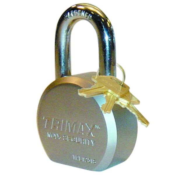 Trimax Re-Keyable Padlock, Nickel Plated, 0.433-Inch Shackle