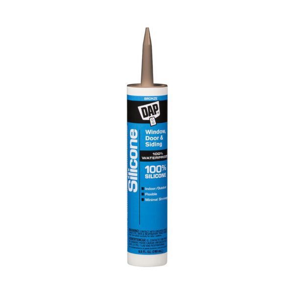 DAP Silicone Caulk, 10.1 oz Cartridge, Bronze, Not Paintable