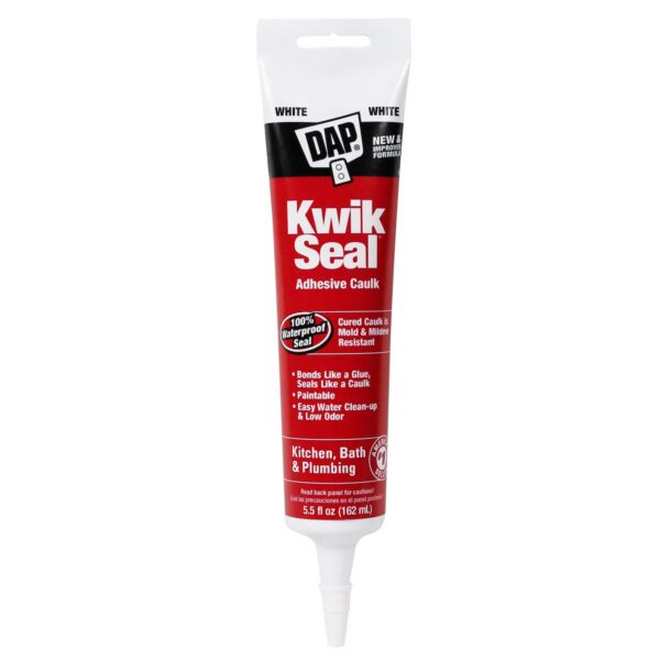 DAP Acrylic Caulk, 5.5 oz Tube, White, Interior, Paintable