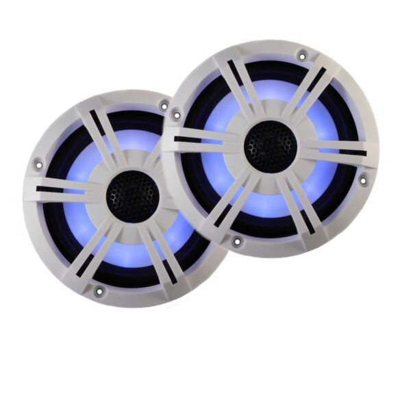 PQN Audio Waterproof Speakers, 6.5", 2-Way Coaxial, Bluetooth, White, Pair