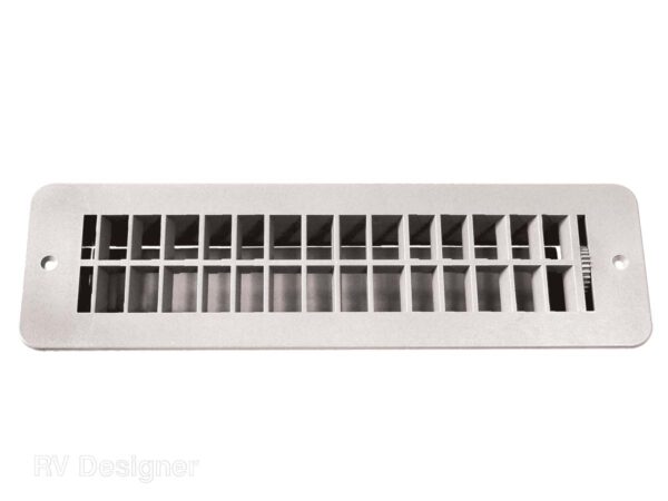 RV Designer Floor Mount Heating/Cooling Register, 12 x 3-1/2 in, White