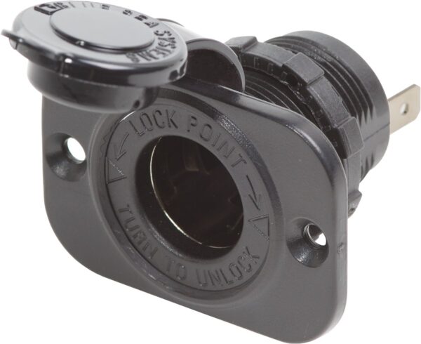 Blue Sea 12 Volt Power Port Socket with Twist-Lock, Black