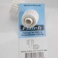 Flair-It Compression to Female Swivel Elbow, 1/2 to 3/4 Inch, 90 Degree, White