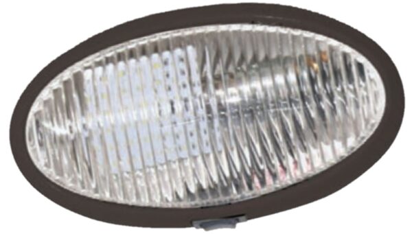 Valterra LED Oval Porch Light, 6 Inch, 12V, Black with Switch