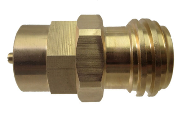 MB Sturgis Propane Adapter Fitting, 1 Inch-20 Female to Male Prest-O-Lite, Straight, Brass