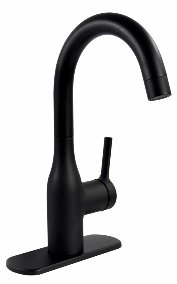 Phoenix Products Lavatory Faucet, High Arc, Matte Black, Single Lever