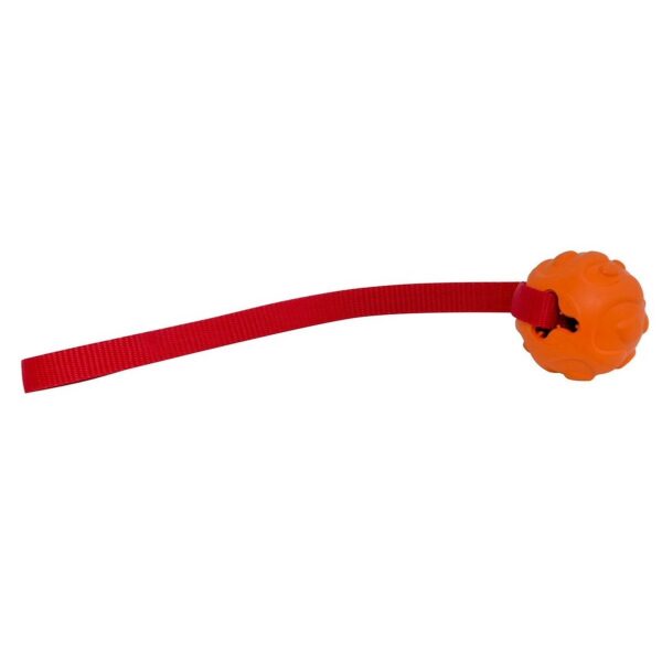 Valterra Orange Rubber Ball Pet Toy with Polyester Strap, Floats