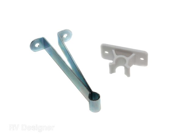 RV Designer Entry Door Holder, 4-Inch Metal C-Clip, White