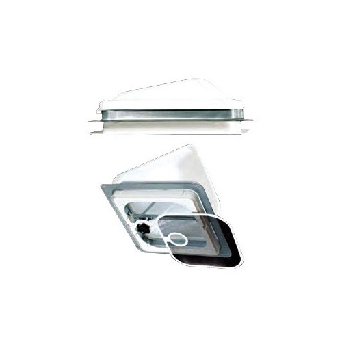 Heng's 14" Manual Roof Vent, White, Metal with Screen