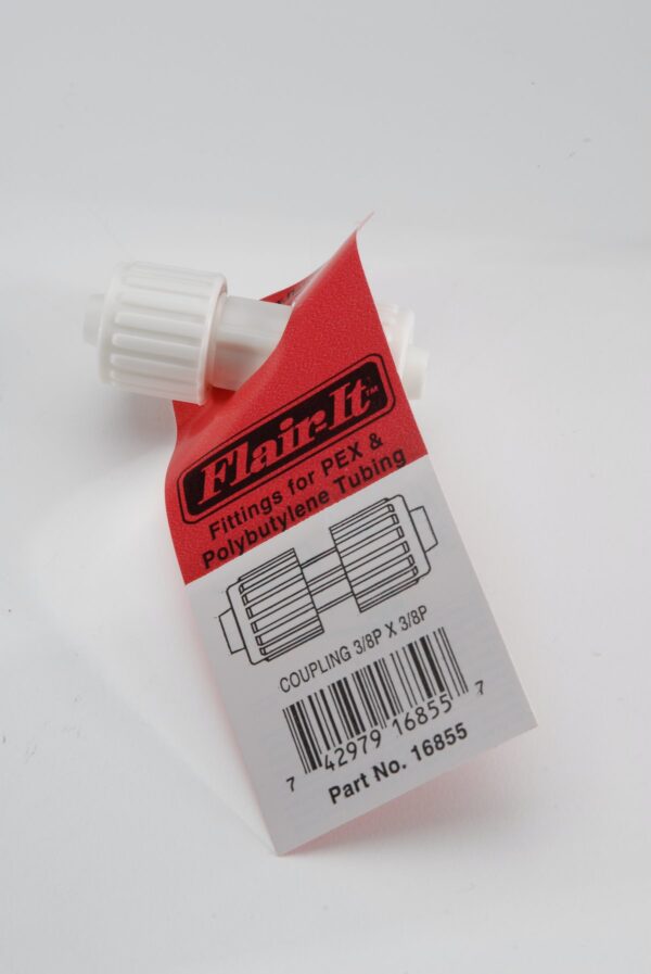 Elkhart Supply 3/8 Inch Compression Coupling, White, Matte