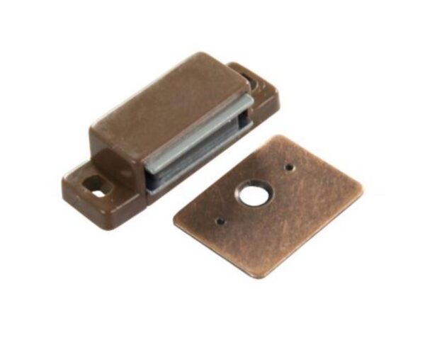 JR Products Magnetic Door Catch, Brown, Set of 2