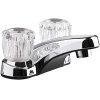 Dura Faucet RV Compact Lavatory Faucet, Chrome, Mid-Arc, 4" Mount