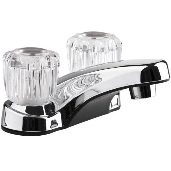 Dura Faucet RV Compact Lavatory Faucet, Chrome, Mid-Arc, 4" Mount