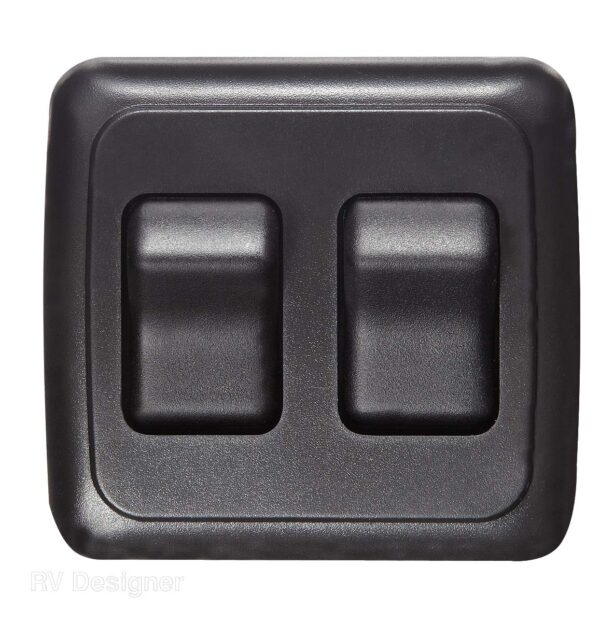 RV Designer Wall-Mount Rocker Switch, Black