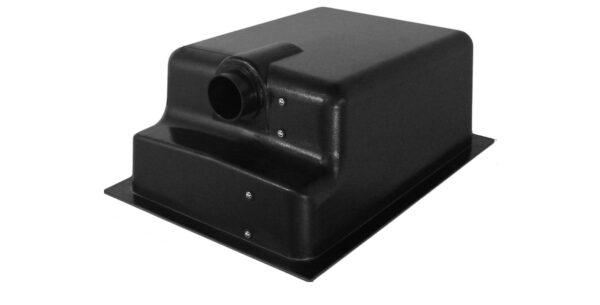 Icon Waste Holding Tank, 18 Gallon, Black, Recessed Drain, Flange Mount