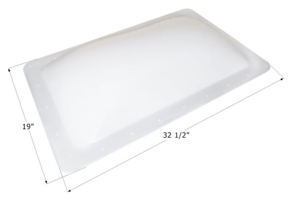 Icon Rectangular Skylight, 28.5 x 15 Inch Opening, White Polycarbonate
