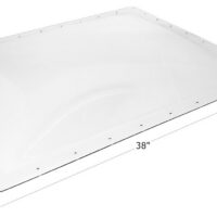 Icon Rectangular Skylight, 34 x 28 Inch Opening, Clear Polycarbonate