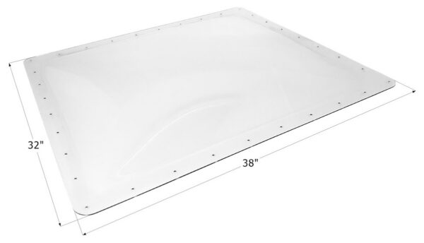 Icon Rectangular Skylight, 34 x 28 Inch Opening, Clear Polycarbonate