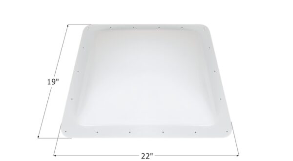 Icon Skylight Dome, White, Rectangular, 22 x 19 Inch Flange