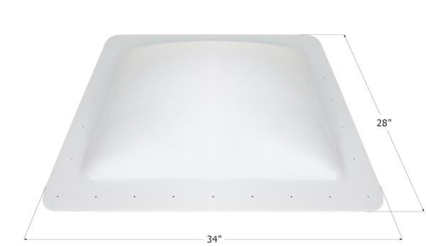 Icon Skylight Dome, White, Rectangular, 34 x 28 Inch Flange
