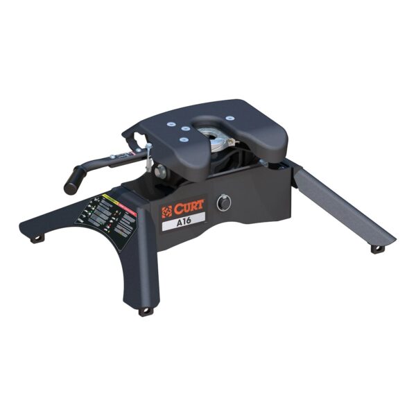 CURT A16 Fifth Wheel Trailer Hitch, 16,000 lb, 2-Way Pivot, Black