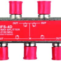 JR Products 4-Way TV Splitter, 2.4 GHz, with 12V Power Port