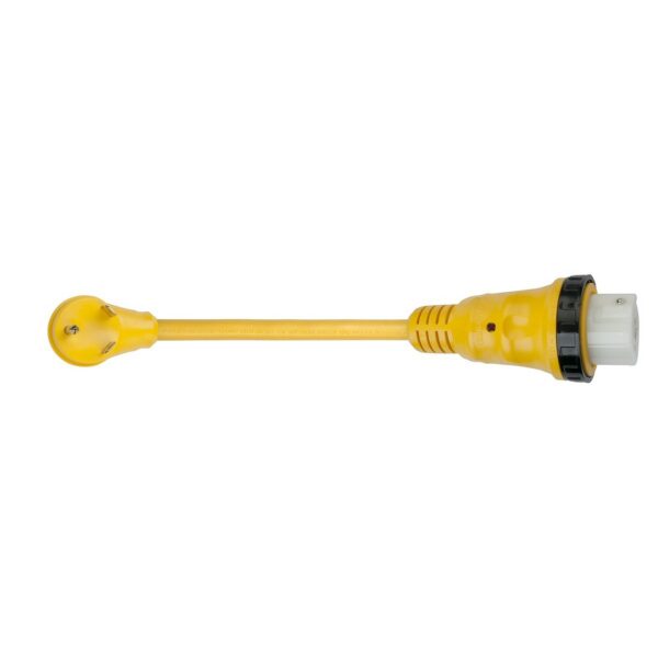 Marinco 30A to 50A RV Power Cord Adapter, Yellow, 20-Inch