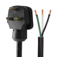 AP Products 30A RV Hard-Wire Power Cord, Black, 25 Feet