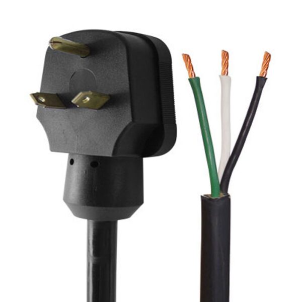 AP Products 30A RV Hard-Wire Power Cord, Black, 25 Feet