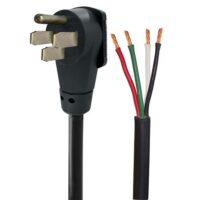AP Products 50A RV Hard-Wire Power Cord, Black, 30 Feet