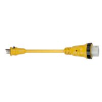 Marinco 15 to 50 Amp Power Cord Adapter with LED Indicator, Yellow