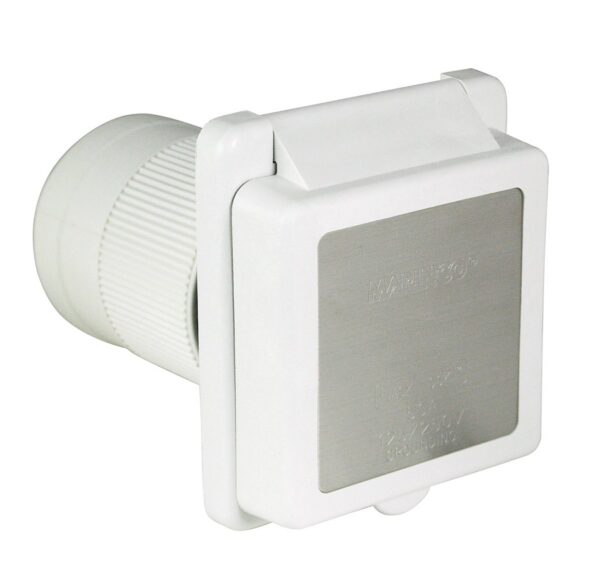 Marinco 50 Amp Shore Power Inlet Port, White