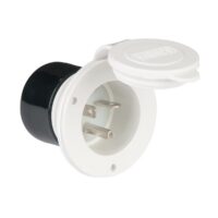 Marinco 20 Amp Shore Power Inlet Port, White, 120V