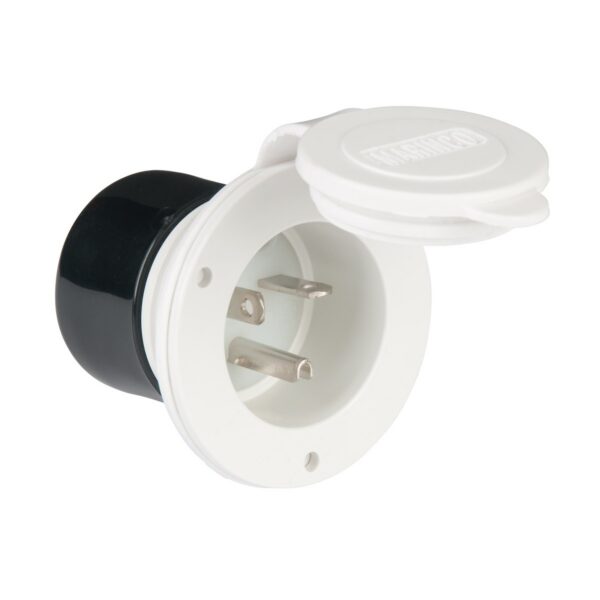 Marinco 20 Amp Shore Power Inlet Port, White, 120V