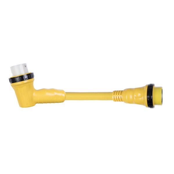 Marinco ParkPower Right Angle Adapter Cord, 30 to 50 Amp, 18 Inch, Yellow