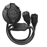 NOCO Power Inlet Port, 15 Ampere, 120 Volt, 16-Inch Extension, Black