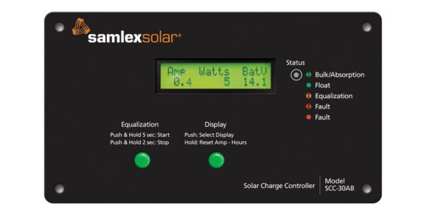Samlex America 30 Amp PWM Solar Charge Controller, 12/24 Volt, Digital Display