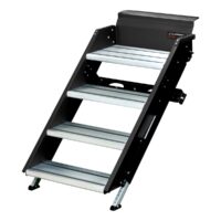 Lippert Solid Step RV Entry Step, 4-Step, Manual Retractable, 20 in. Width, Black
