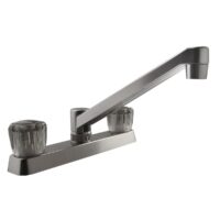 Dura Faucet RV 2-Hole Sink Faucet, Brushed Nickel, Low Arc, 8" Mount