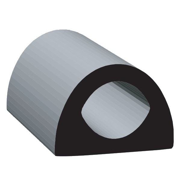 Clean Seal Narrow D-Seal Door and Window Channel Seal, 50 Feet, Black