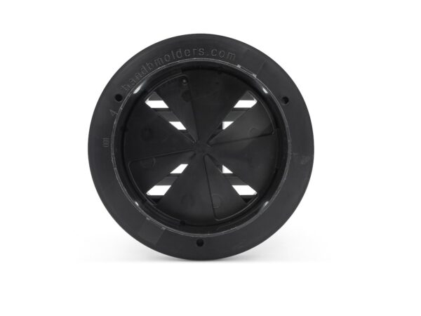 B&B Molders 4 inch Duct Register with Damper, Black