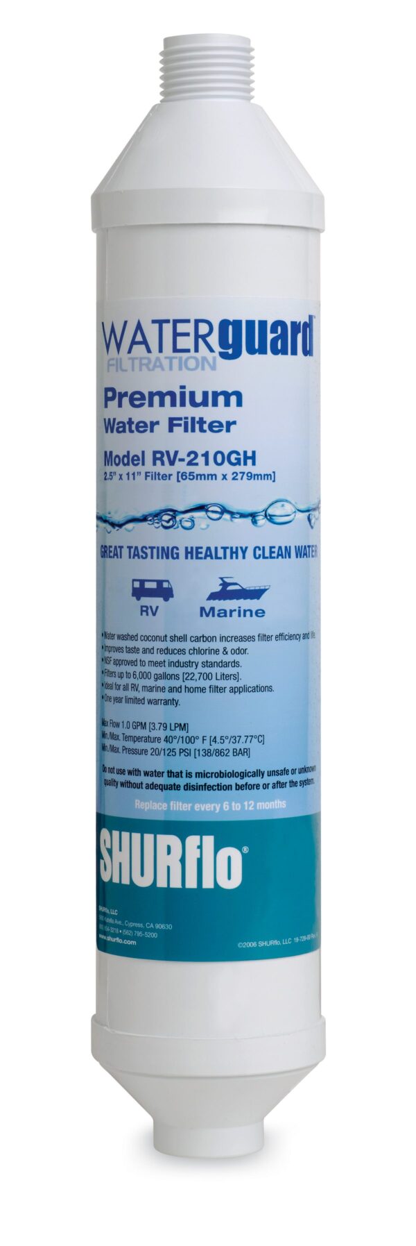 SHURflo Fresh Water Filter with KDF-55 and Carbon, Garden Hose Connection