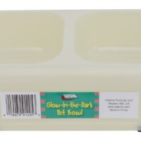 Valterra Twin Pet Dish, Glow-in-the-Dark, White/Green with Non-Slip Base