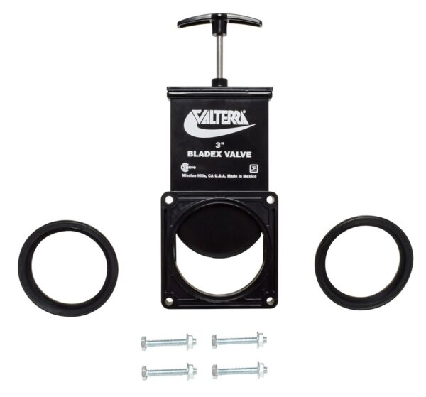 Valterra 3 Inch Black Water Sewer Valve with Aluminum Handle