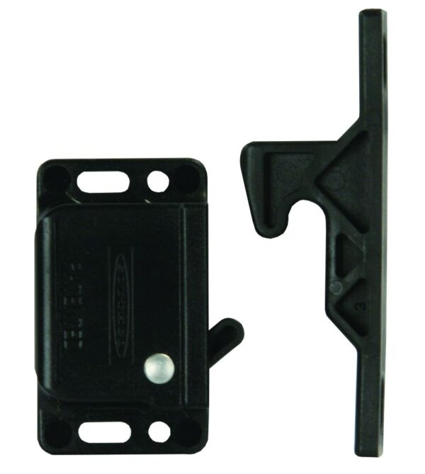 JR Products Spring Loaded Door Catch, Black, Single