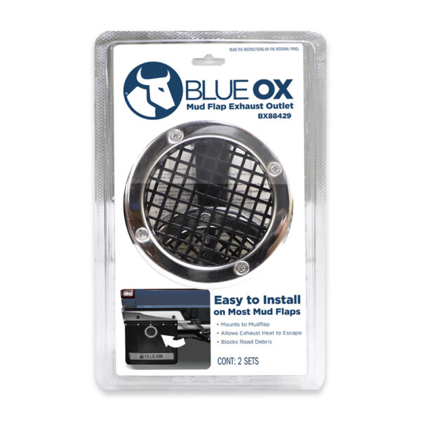 Blue Ox Mud Flap Heat Shield, Polished Stainless Steel, Silver, Set of 2