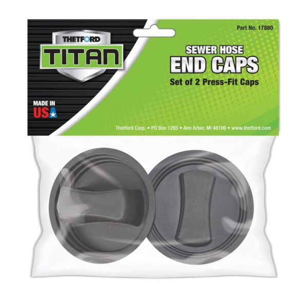 Thetford Sewer Hose Caps, Bayonet, Black, Set of 2