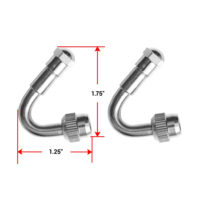 Pacific Dualies Valve Stem Extension, 1-3/4", 135 Degree, Silver, Set of 2